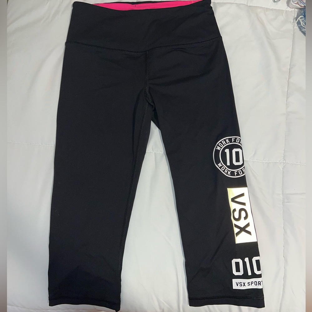 Victoria’s Secret VSX SPORT black Capri pants.